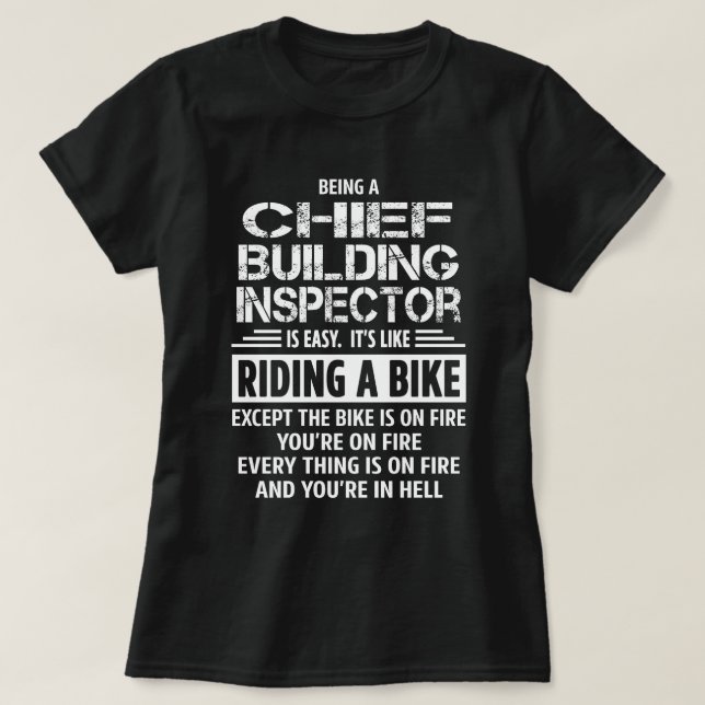 Chefsinspektör för Byggnad T Shirt (Design framsida)