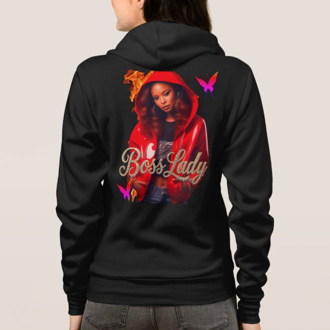 Chefslady Eldhött Hoodie T Shirt (Baksida)