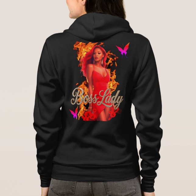 Chefslady Eldhött Hoodie T Shirt (Baksida)
