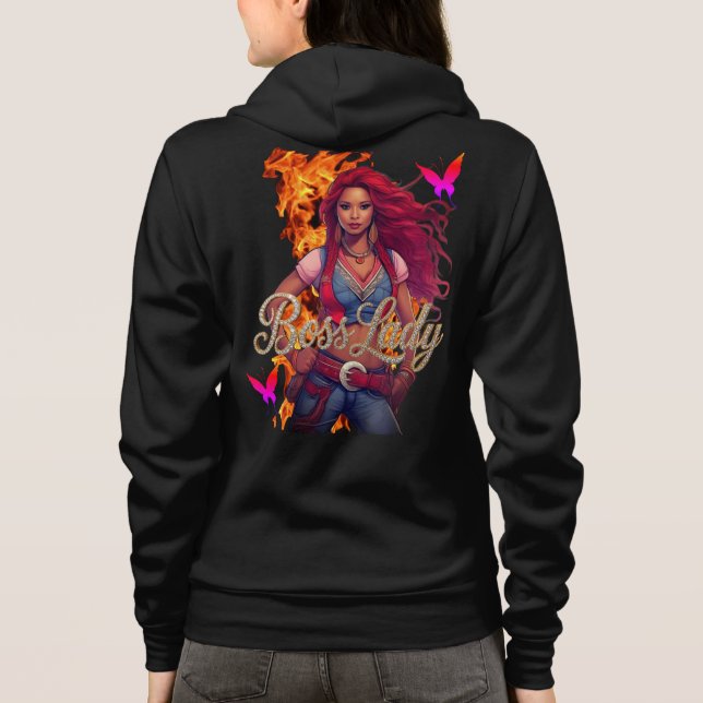 Chefslady Eldröd Hoodie T Shirt (Baksida)