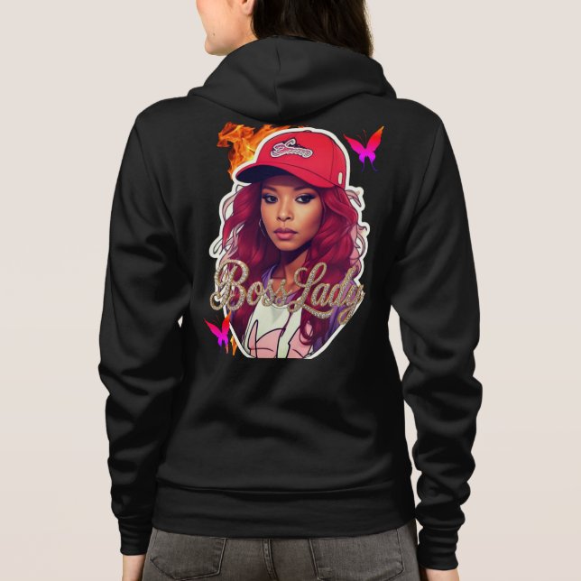Chefslady Eldröd Hoodie T Shirt (Baksida)