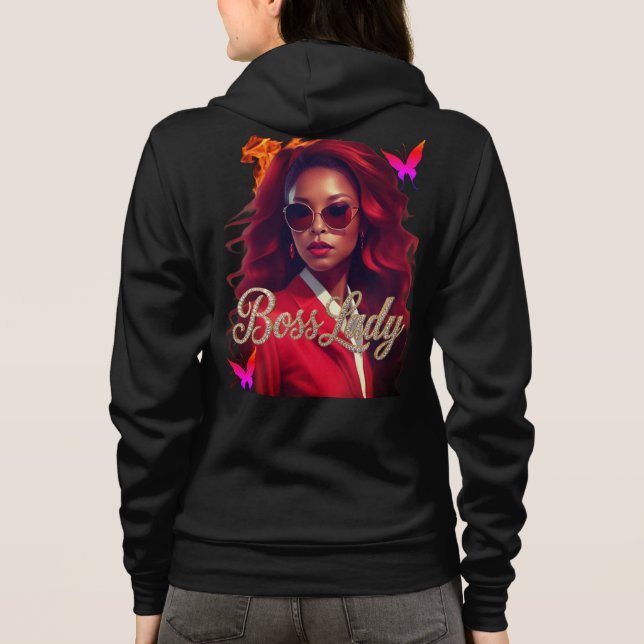 Chefslady Eldröd Hoodie T Shirt (Baksida)