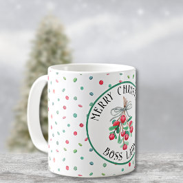 Chefslady, julmisteltoe godis mönster 11oz kaffemugg