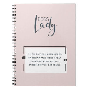 Chefstjej Logotyp Motiverande Citat Rosa Rosa Färg Anteckningsbok