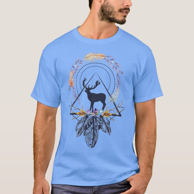 Cheho Feather Native Hjort T Shirt (Framsida)
