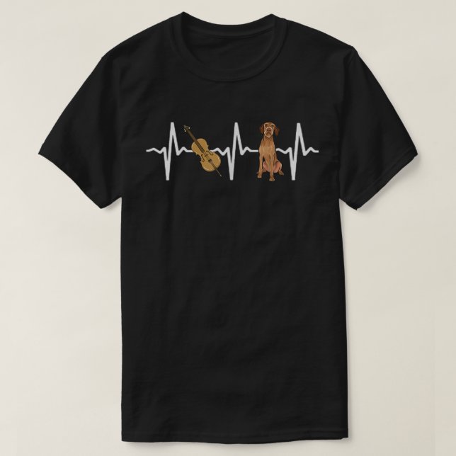 Chello Wirehjärn Vizsla Heartslag Hund älskare  T Shirt (Design framsida)
