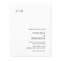 Chelsea Black and White Modern Wedding bjudande