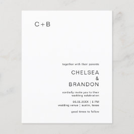 Chelsea Black and White Modern Wedding bjudande