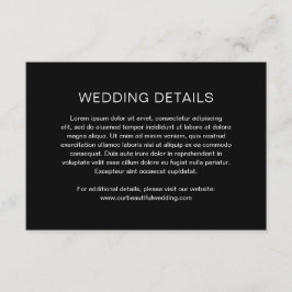 Chelsea Black Modern Bröllop Tilläggskort