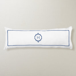 Chelsea Blue och White Monogrammed Body Pillow Kroppskudde