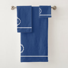Chelsea Blue och White Monogrammed Towel