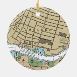 Chelsea Boston MORSA Nautical Diagram Julgransprydnad Keramik