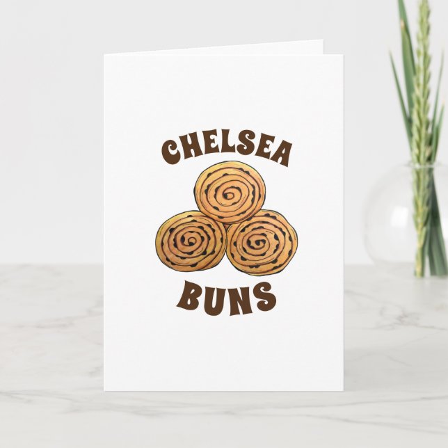 Chelsea Buns UK Currant Bun British Food Baking Kort (Framsida)