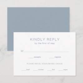 Chelsea Dusty Blue Modern Bröllop OSA Kort