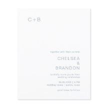 Chelsea Dusty Blue Modern bröllopsinbjudan