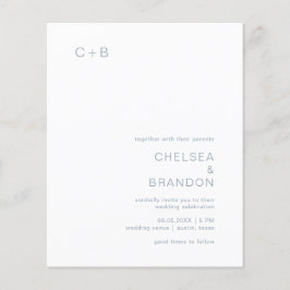 Chelsea Dusty Blue Modern bröllopsinbjudan