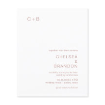 Chelsea Dusty Rosa Modern bröllopsinbjudan