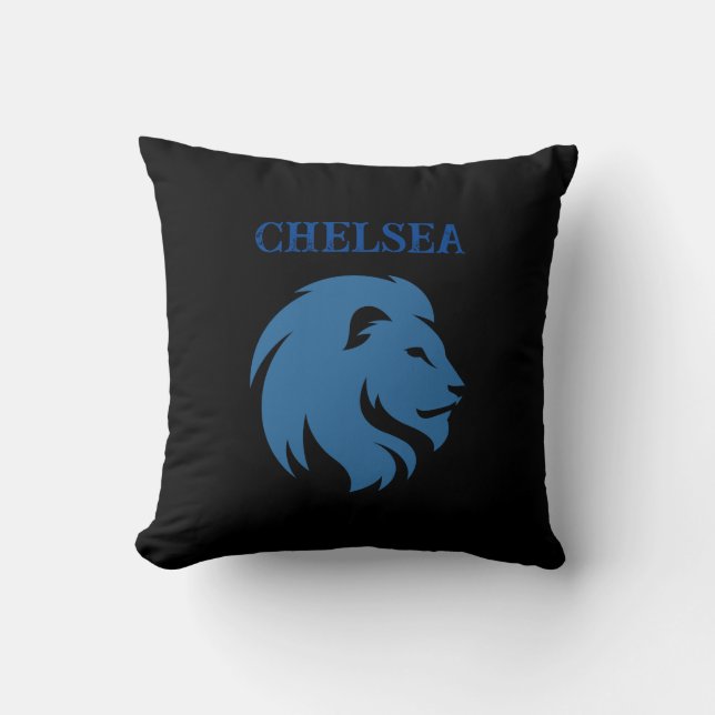 Chelsea FC med lejon image. Anpassade. Cushion Kudde (Framsida)