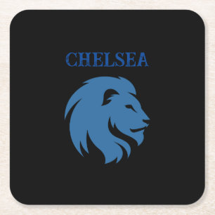 Chelsea FC med lejon image. Anpassade. Underlägg Papper Kvadrat