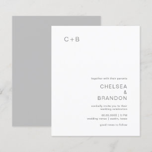 Chelsea Gray Modern Bröllopsinbjudan