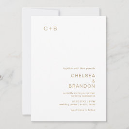 Chelsea Guld Modern Bröllop Inbjudningar