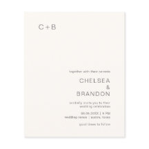 Chelsea Ivory Modern bröllopsinbjudan