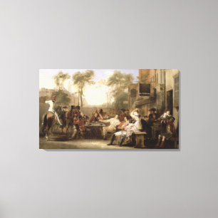 Chelsea Pensioners som tar emot tidningen Announci Canvastryck