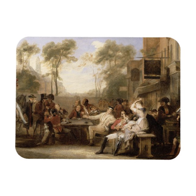 Chelsea Pensioners som tar emot tidningen Announci Magnet (Horisontell)