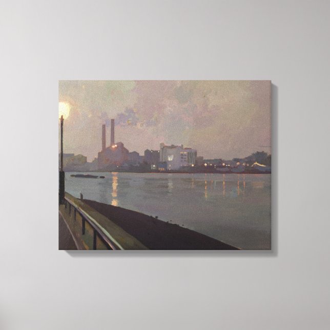 Chelsea Power Station efter natten Canvastryck (Framsida)