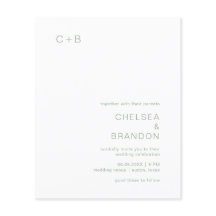 Chelsea Sage Grönt Modern bröllopsinbjudan