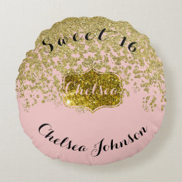 Chelsea Sweet sixteen och Glitter Rund Kudde