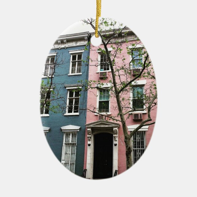 Chelsea Townhouses, NYC Julgransprydnad Keramik (Framsidan)
