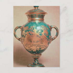 Chelsea vas och lock med gilt chinoiserie vykort