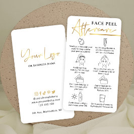 Chemical Ansikte Peel Aftercare Guide White & Guld Visitkort