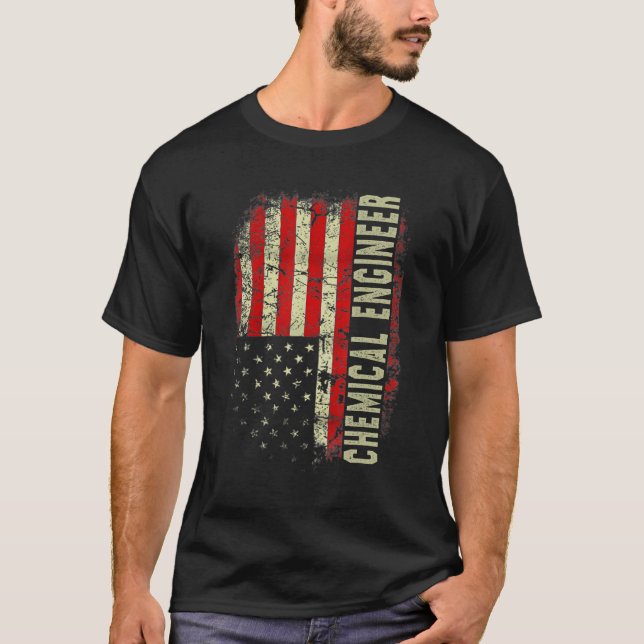 Chemical Engineer 4th Of July US Flag Patriotic En T Shirt (Framsida)