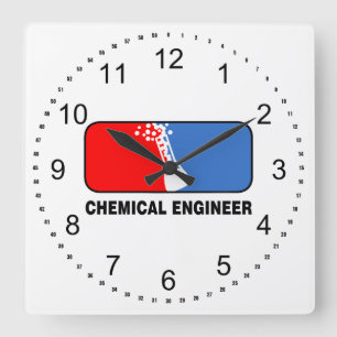 Chemical Engineer League Fyrkantig Klocka