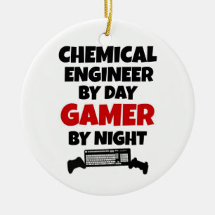 Chemical Ingenjör by Day Gamer by Night Julgransprydnad Keramik