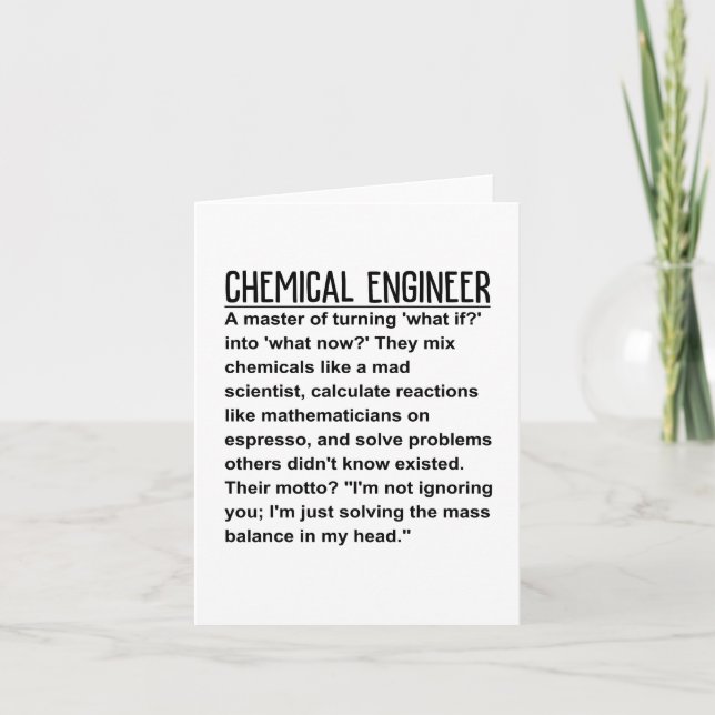 Chemical ingenjör kort (Framsida)
