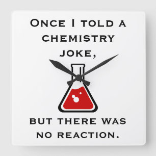 Chemie Teacher Chemist Funny Gift Gifts Clock Fyrkantig Klocka