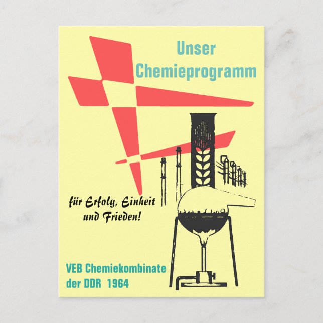 Chemie Werbedesign/Plakatdesign DDR 60er. Vykort (Framsida)