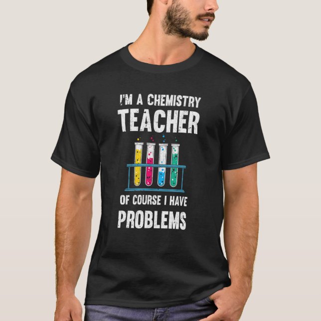 Chemikurschemistiska problem Lab-kemi T Shirt (Framsida)