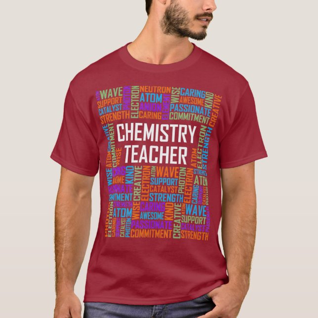 Chemilärare Ord Traits Gift for Chemist T Shirt (Framsida)