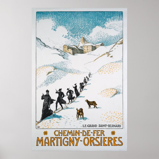 Chemin-de-Fer Martigny-Orsières,Schweiz,Järnvägen Poster (Framsidan)