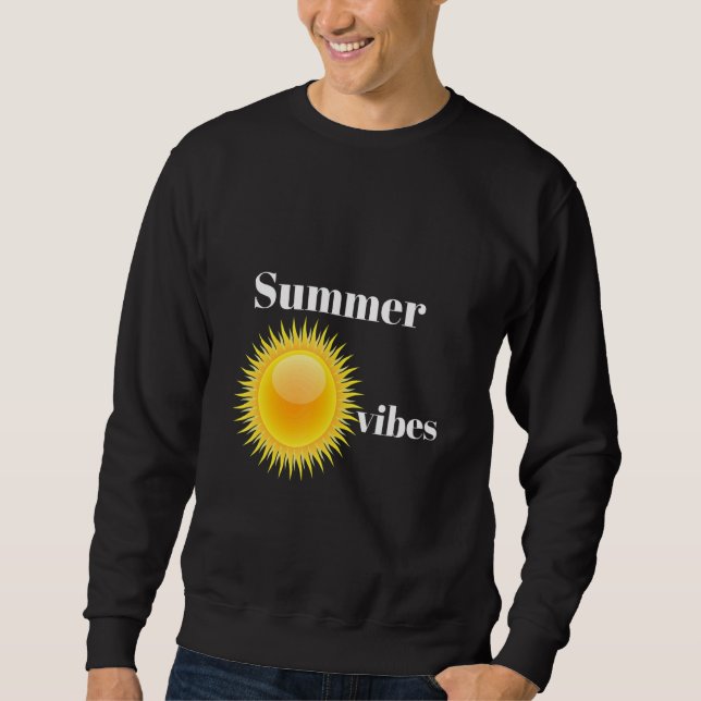 Chemise Summer Vibes Quote Du2019été Lång Ärmad Tröja (Framsida)