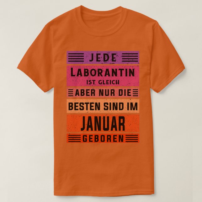 Chemist Birthday januari Born Laboratant T Shirt (Design framsida)