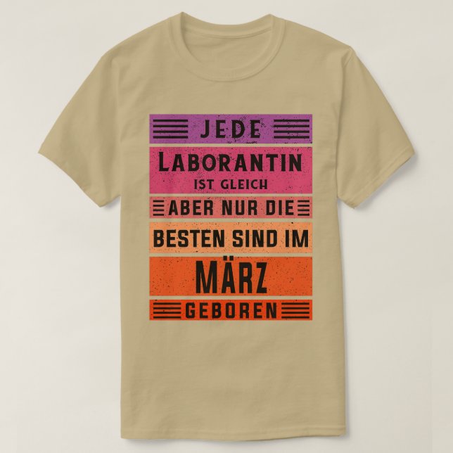 Chemist Birthday March Born Laboratant T Shirt (Design framsida)