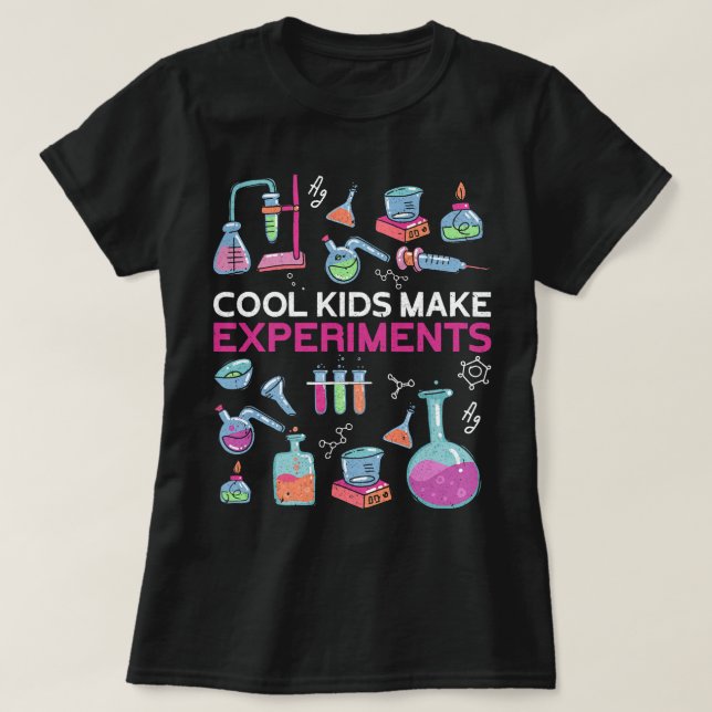 Chemist Job Coola Kids gör experimentchemist-sci-e T Shirt (Design framsida)