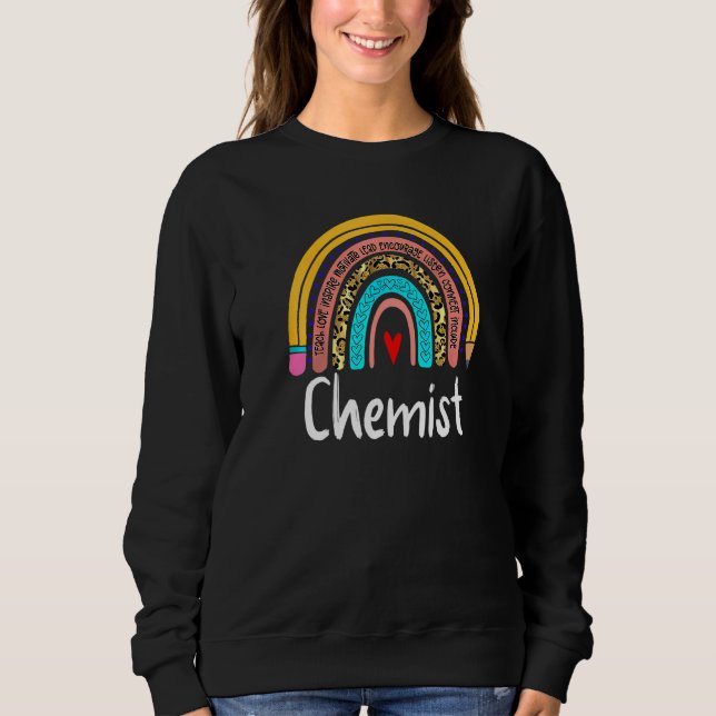 Chemist Leopard Rainbow Back to school Lacher Che T Shirt (Framsida)