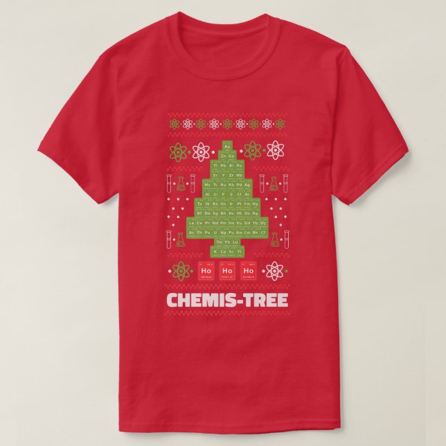 Chemistree Science Julgran Chemistry Chemis T Shirt (Design framsida)