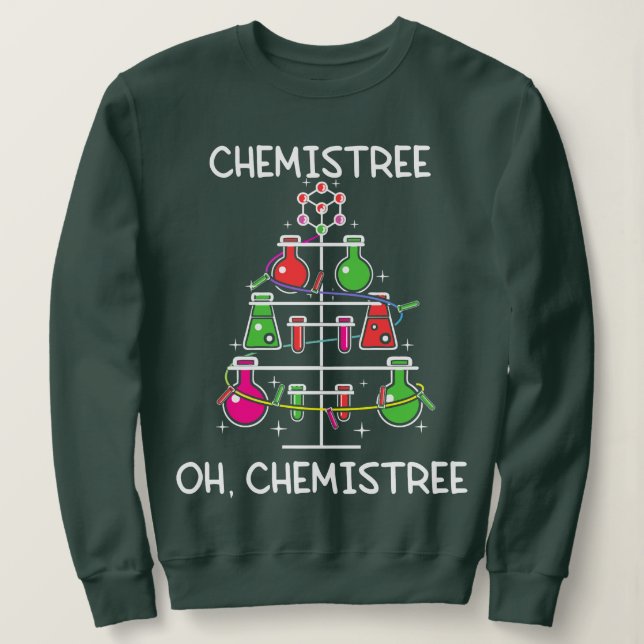 Chemistree Ugly Julgran Sweater Chemistry T Shirt (Design framsida)